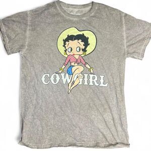 Betty Boop Cowgirl Vintage Style Graphic T-Shirt Women's Size Small